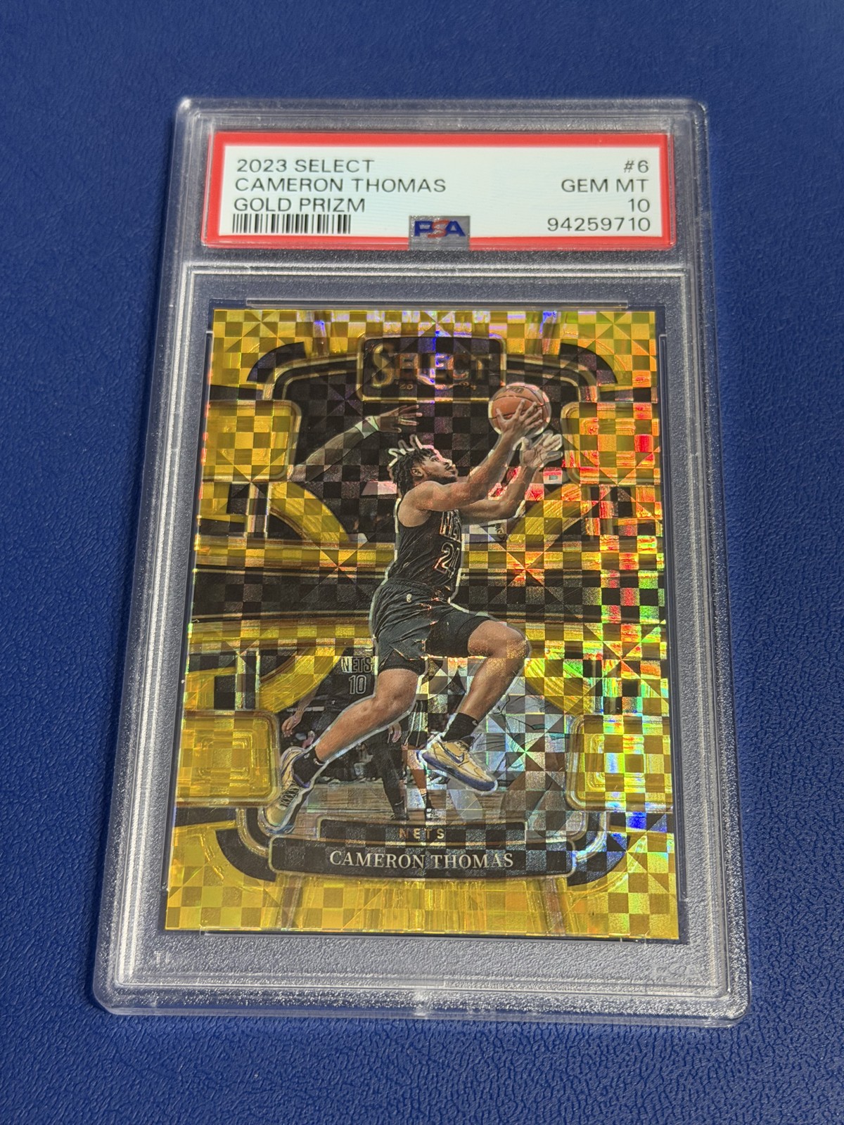 2023-24 Panini Select - Concourse Cameron Thomas #6 Gold Prizm #6/10 PSA 10
