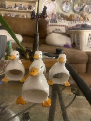 vintage Ceramic 4 piece geese Napkin Holder UCCG Korea 