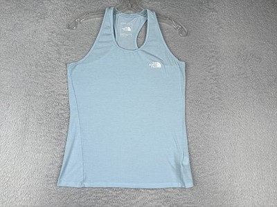 The North Face Shirt Women Small Blue Tank Sleeveless Scoop Neck Poly Blend Gym