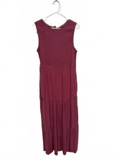 Zesica Sleeveless Smocked Bodice Maxi Dress in Rose Pink XL