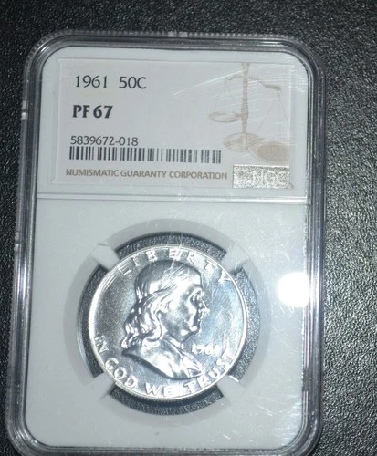 1961 Franklin Half Dollar Proof NGC PF 67 - Free Delivery