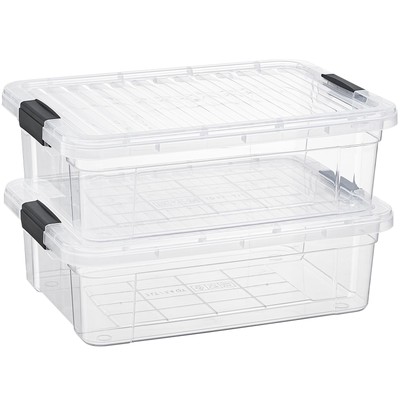 Superio 4.5 Quart Clear Storage Bin Stackable Lightweight Upgraded Design
