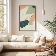 Hand Painted Oil Painting Abstract Wall Art Home Decor Living Room Simple Green