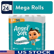 2-Ply Toilet Paper Mega Rolls Soft Strong Septic Safe 24 Rolls 320 Sheets New