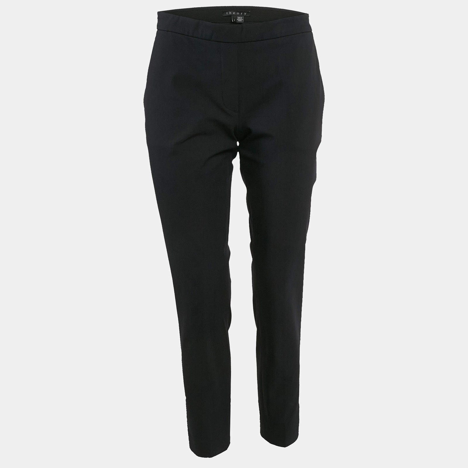 Theory Black Cotton Blend Gabardine Pants S