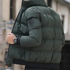 Men's cotton warm jacket - 2025 winter fashion trend - Short warm men's jacket -