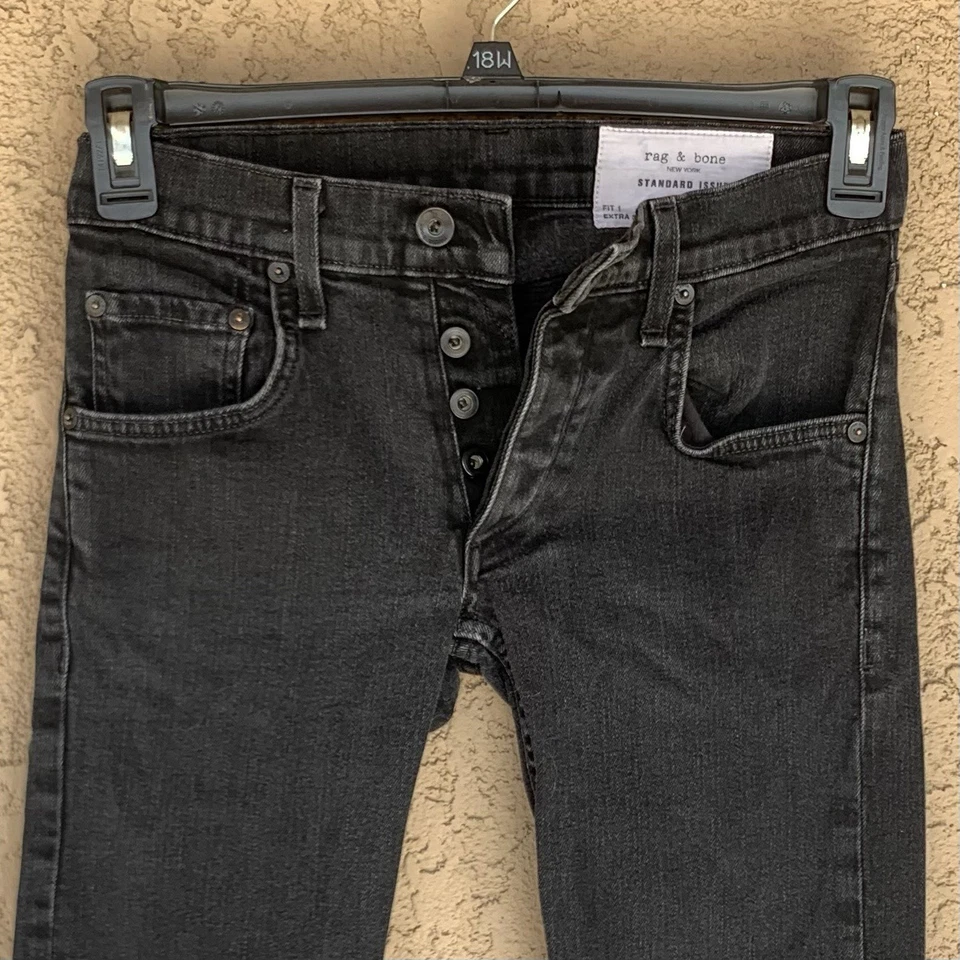 Rag & Bone Jeans 28x31 Women’s Fit 1 Extra Slim Standard Issue Stretch Black - Image 3 of 4