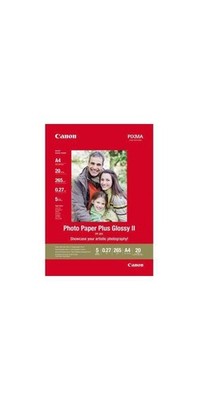 Canon Fotopapier Plus Glossy II DIN A4 265g/m² weiß hochglänzend 20 Bl./Pack.