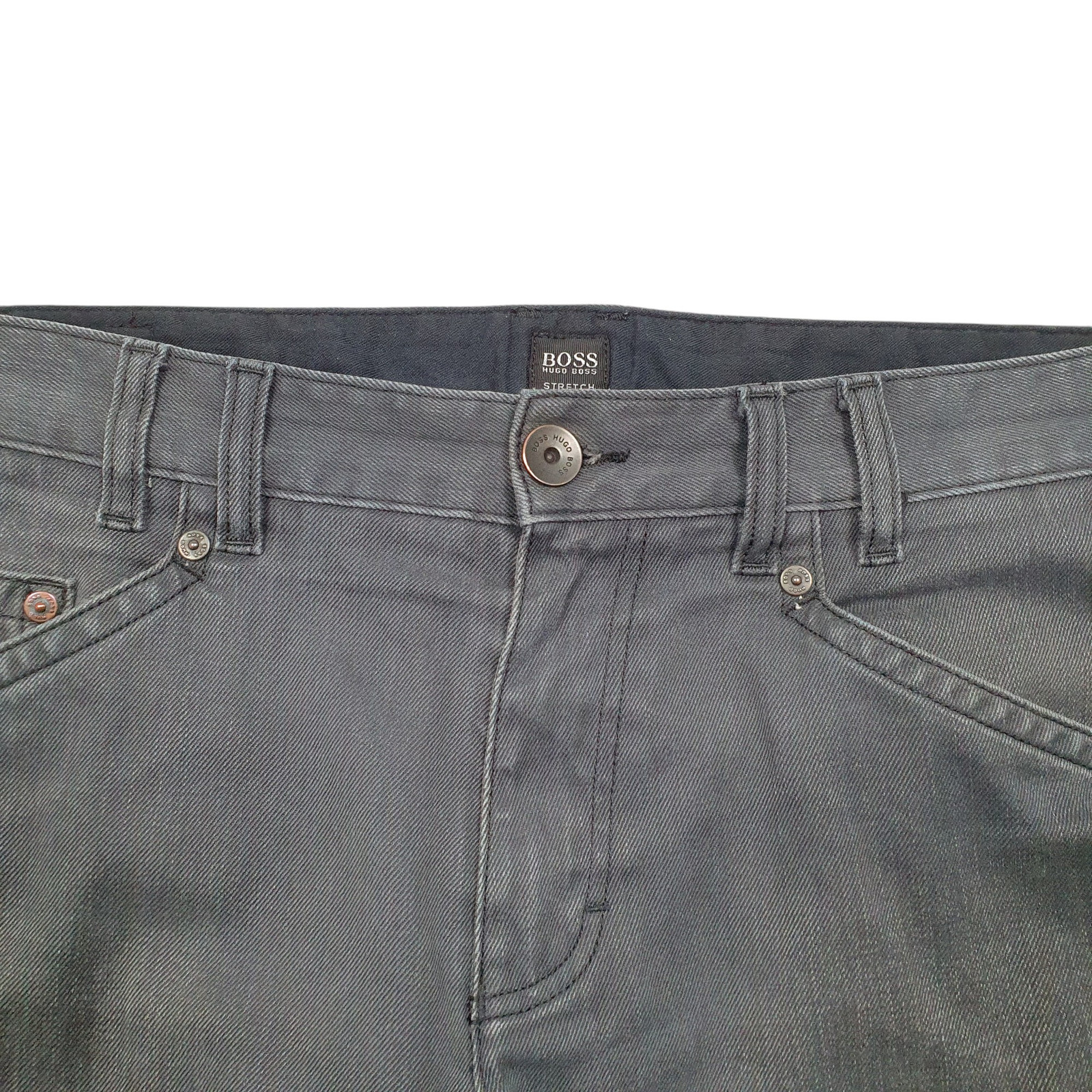 HUGO BOSS Casual Jeans Regular Fit Grey Denim Trousers Mens Stretch W34 L33 image 2