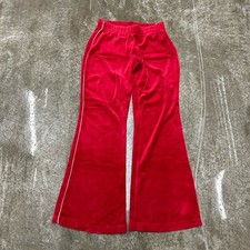 Rare Vintage 2000s Charlotte Russe Women  s Flared velvet Red Pants Large Y2K