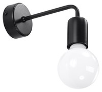 Wandleuchte Metall Schwarz H: 8 Cm Klein E27 Wandlampe Innen Wohnzimmer