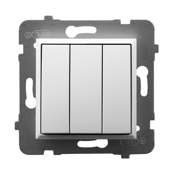ARIA White Module 3-Way Connector with Spring Terminals 10AX 250V
