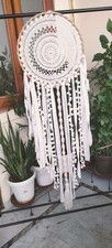 Handmade Crocheted Dream Catchers With Feathers  Macrame Work  Wall Decor