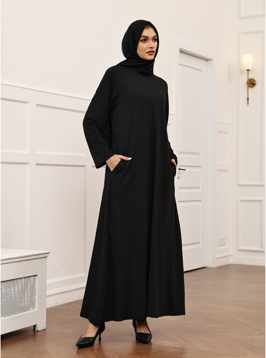 2018 muslim women long dress Long Petrol Blue Muslim Women Clothing Prom Dress 25838PM