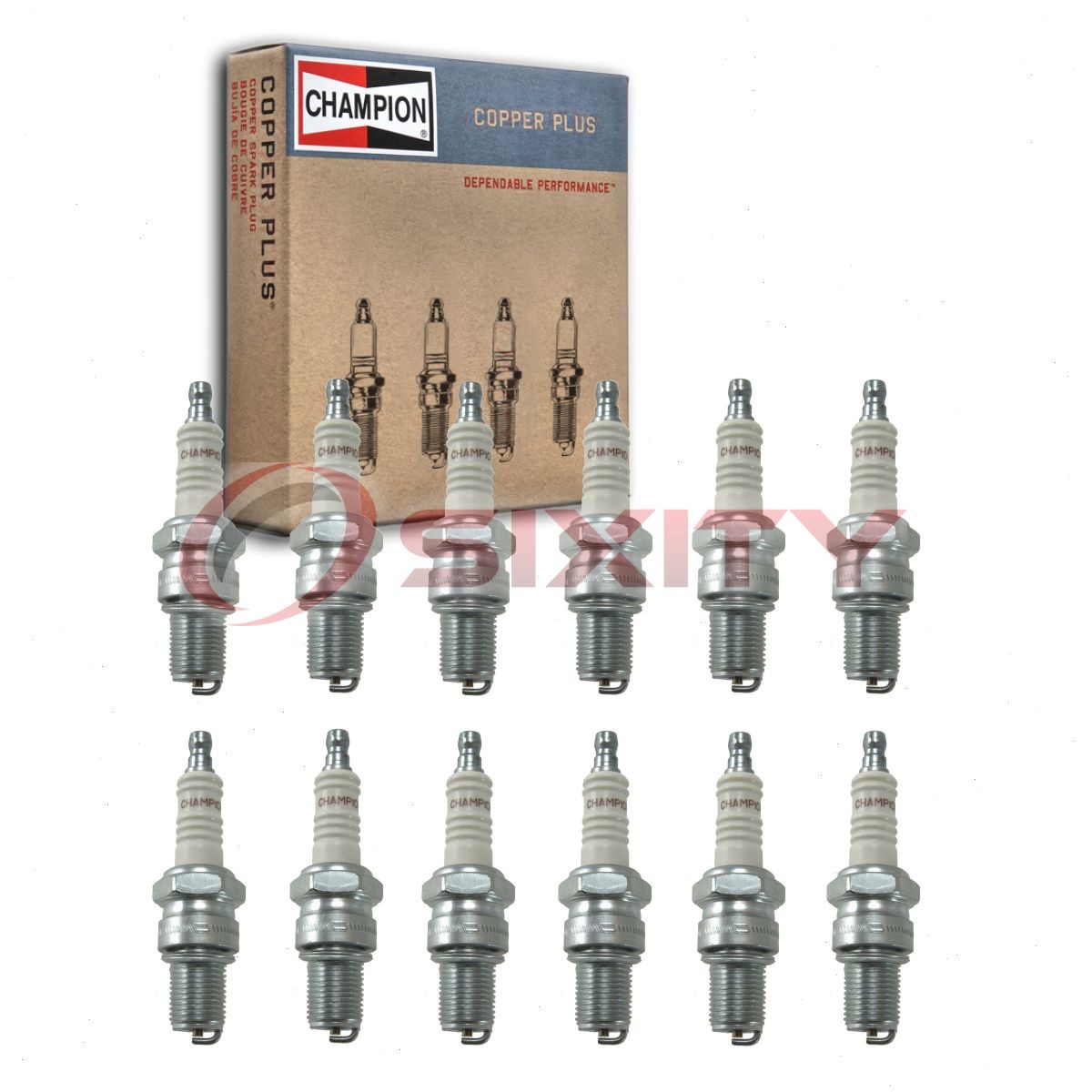 12 pc Champion Copper Plus Spark Plugs for 1966-1973 Lamborghini Miura 3.9L yi