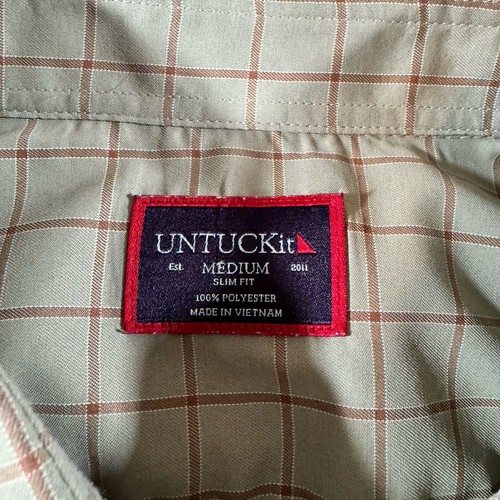 UNTUCKit Hemd Herren Medium Grün Kariert Slim Fit Stretch Langarm Knopfleiste