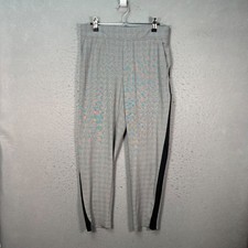 Athleta Womens Size 4 Brooklyn Ankle Pant Plaid Gray With Black Side Stripe