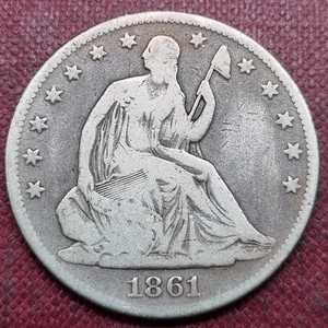 1861 Seated Liberty Half Dollar 50c Better Grade #103118