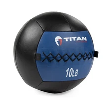 Titan Fitness 10 LB Soft Leather Medicine Wall Ball, Color-Coded Weight Ball