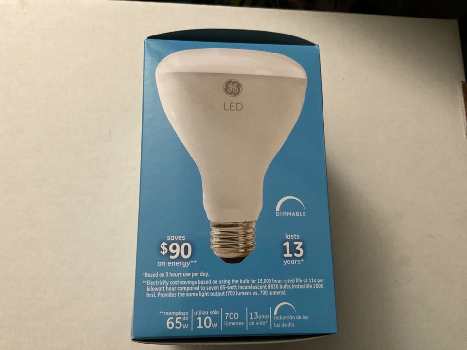 GE 40946 10W BR30 ( Case Of 6 )DAYLIGHT E26 LED Reflector Dimmable Light Bulb - Image 2 of 4