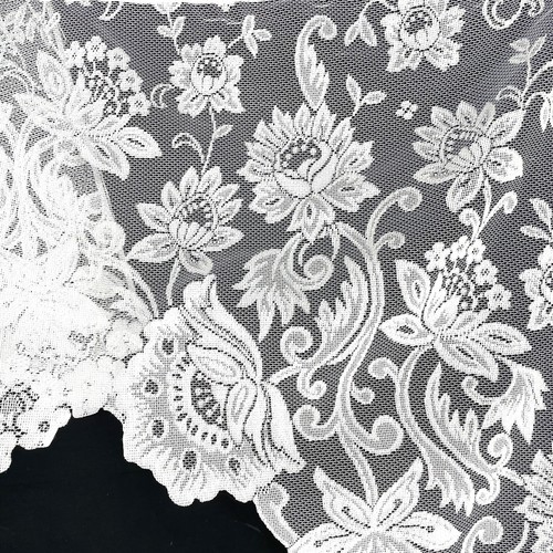 Vintage Lace Window Valance 38" Wide x 57" Long Ivory Country - Picture 3 of 5