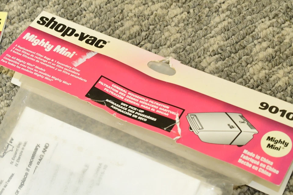 (Lote de 2) - Bolsa de filtro de vacío Mighty Mini Shop 90106 genuina OEM TODOS los modelos Foto 2 de 4