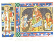 10TH CENTURY Medieval ROYAL PRIEST Chromolithograph Antique Art Print [IncSMP199