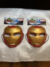 Lot of 2 Marvel IRON MAN Kids Child Red Gold Halloween Costume Masks New