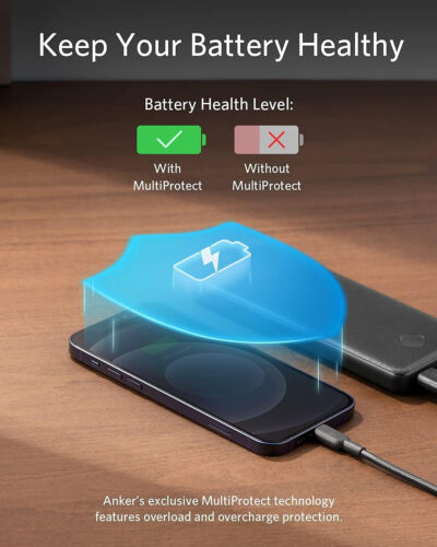 Anker 10,000 mAh PORTABLE FAST CHARGER | POWER BANK BATTERY PACK USB-A USB-C - Picture 4 of 6