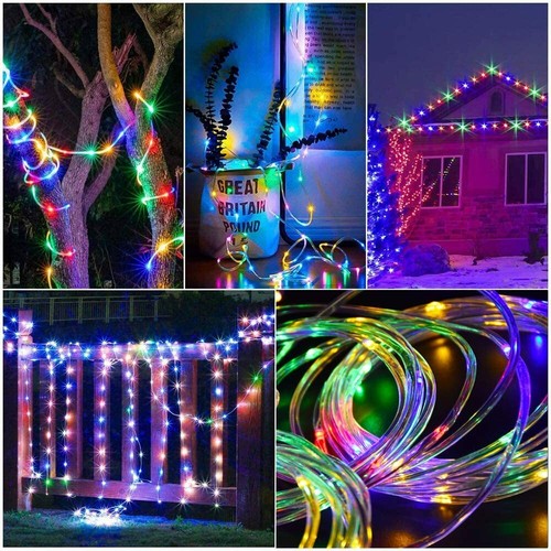 Solar LED String Strip Lights Outdoor Rope Tube Fairy Garden Landscape Lighting - Picture 3 of 17