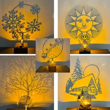 Geschenk für Frauen Männer Weihnachten Deko Schattenwerfer LED Akkulampe dimmbar