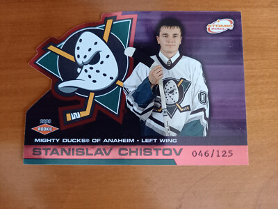 2002-03 PACIFIC ATOMIC STANISLAV CHISTOV ROOKIE RED DIE-CUT #ed 46/125