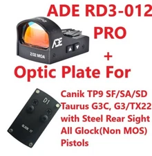 RD3-012 Pro Shake Awake Red Dot+D1 OPTIC PLATE for GLOCK 17 19 20 22 26 pistols