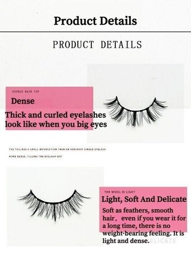 NEW False eyelashes natural thick long makeup eyelashes full curl soft 7 pairs - Picture 8 of 47