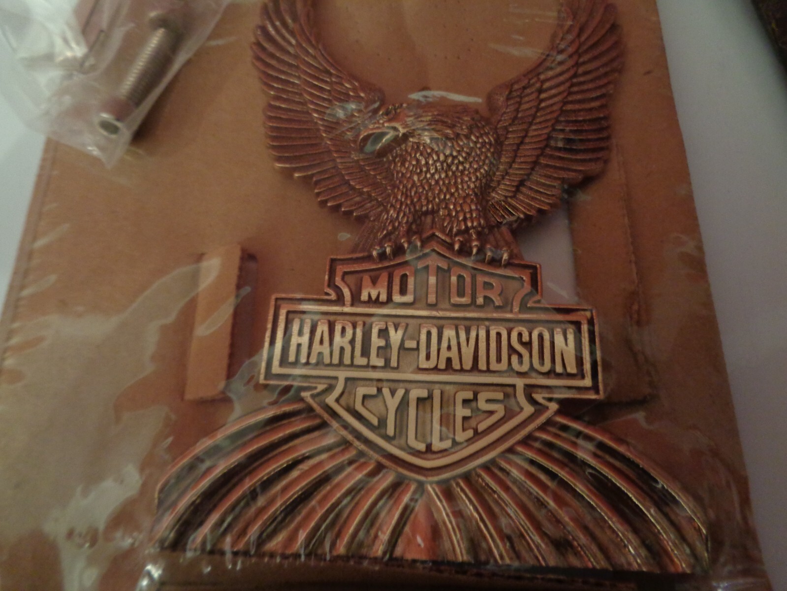 Harley Davidson Sissy Bar Backrest Insert Eagle B&S Medallion Vintage