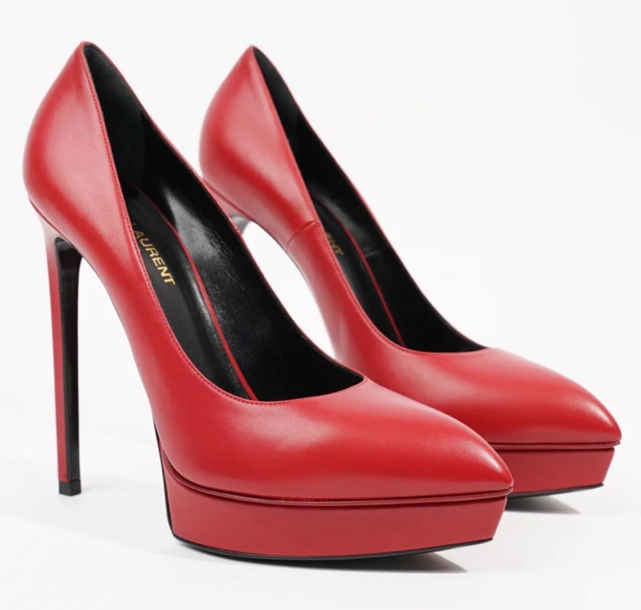 YVES SAINT LAURENT decolte Janis in pelle rossa con ciottoli misura