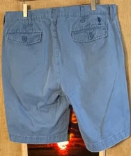 U.S. Polo ASSN. men’s blue chino flat solid shorts 38