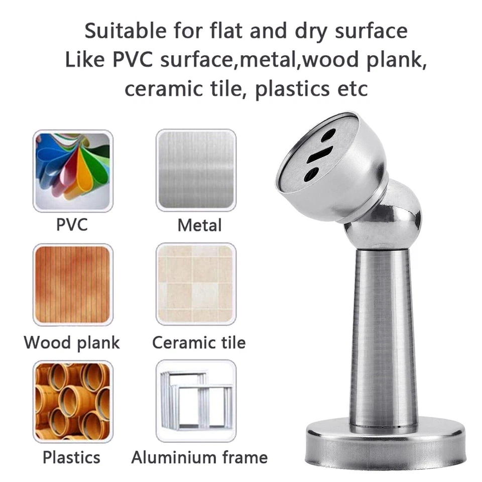 Stainless Steel Magnetic Door Stop Home Door Holder Stopper Wall Floor Mount Lot - Image 4 of 4