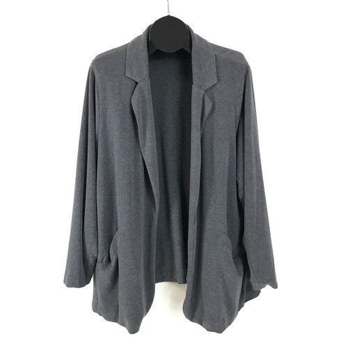 Torrid Jersey Strick Blazer vorne offen Damen Übergröße 4/4X grau Stretch gefüttert