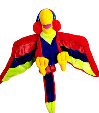 LARGE RED  MACAW PARROT PLUSH MARGARITAVILLE DECOR