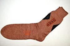 Vintage Socks Light Brown 50s 60s Argyle Arrow Block Cotton Blend 9.5" x 9.5"