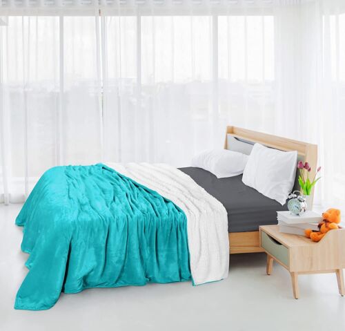Sherpa Bed Blanket 480GSM Plush Blanket Fleece Reversible Blanket Utopia Bedding - Picture 41 of 88