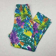 Vintage tropical floral leaf pants 11