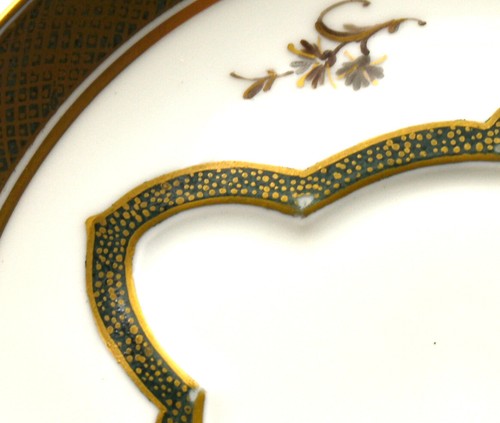 Schlaggenwald H & C Sugar Bowl + Plate Decor Hand Gilt Czechoslovakian - Picture 8 of 9