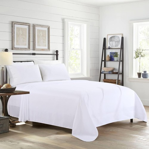 Luxury Plain FLAT SHEET BED SHEETS Soft Hotel Quality Single Double King Size - Picture 19 of 19
