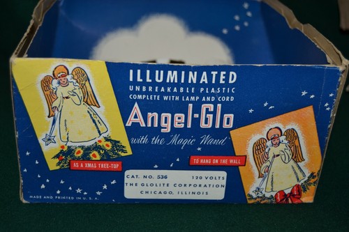 Vintage Christmas ~ Glolite Angel-Glo Tree Topper BOX, Cord & Parts for Angel - Picture 9 of 17