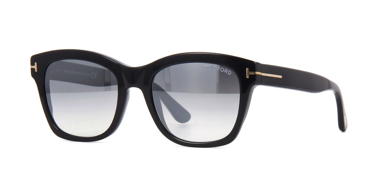 Tom Ford LAUREN-02 FT 0614 shiny black/light smoke shaded