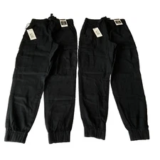 Refuge Cargo Pants Womens Size S Black Stretch Waist Drawstring Pockets 2 Pair