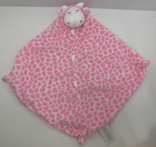 Angel Dear pink giraffe security blanket plush baby toy lovey head print spotted