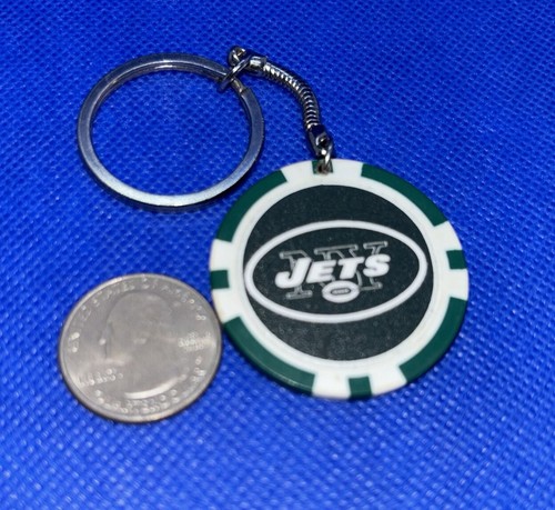 Portachiavi New York Jets Poker Chip Logo Portachiavi NFL Verde e Bianco - Foto 2 di 6